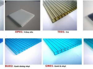 Bảng mã màu tấm lợp lấy sáng Polycarbonate